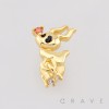 HALLOWEEN GHOST DOG ZERO PUMPKIN NOSE DANGLE CZ 316L SURGICAL STEEL THREADLESS PUSH-PIN LABRET SET
